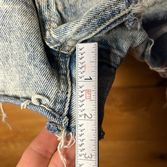 Original Use Distressed Womens Blue Denim Shorts 28 casual summer Frayed Hem y2K - Picture 3 of 8